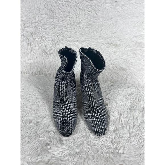 Aldo Boots Womens Size 6M Houndstooth Plaid Block Heel Zip - Picture 1 of 14